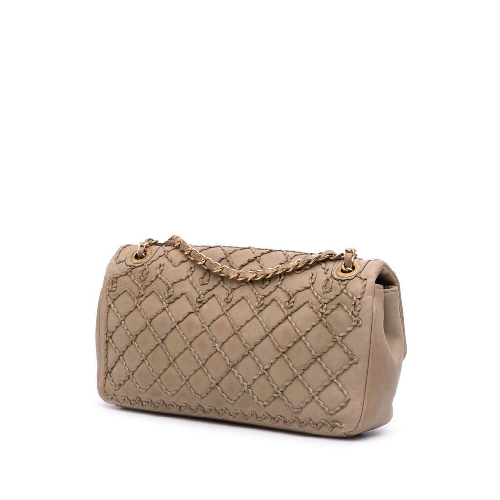 Chanel Calfskin Stitched Motif Flap - Back view