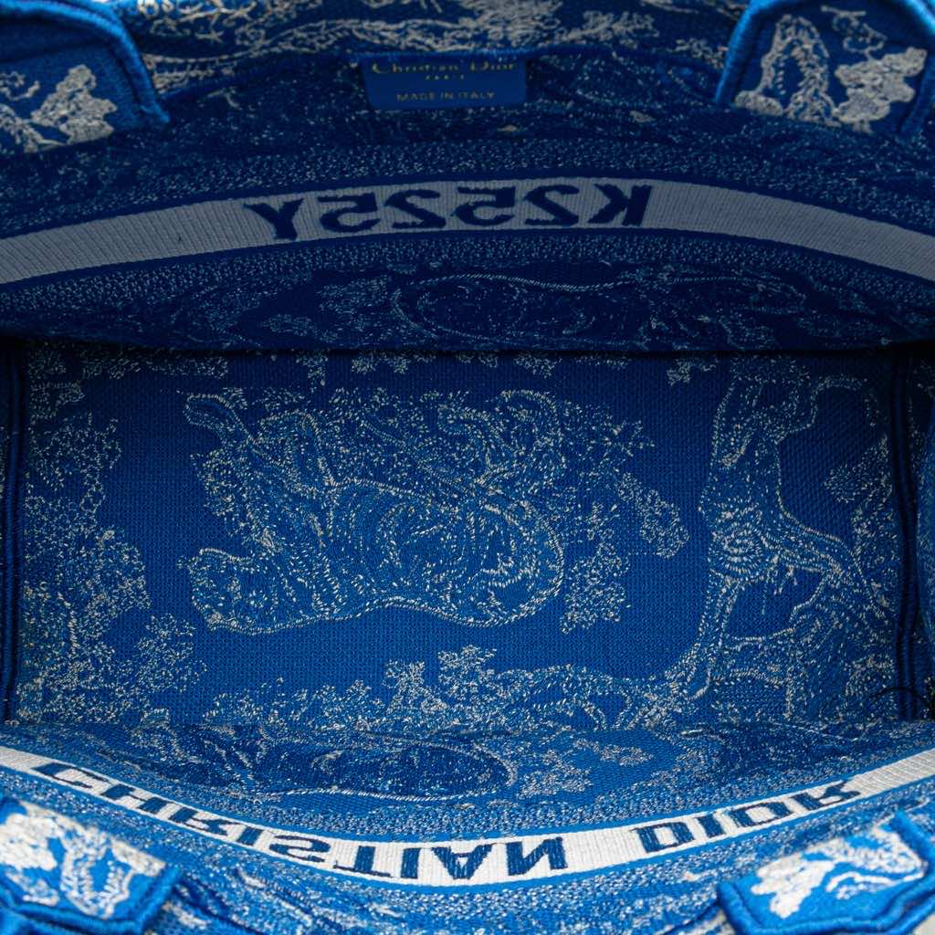 Dior Medium Canvas Embroidered Dioriviera Toile De Jouy Book Tote - 4