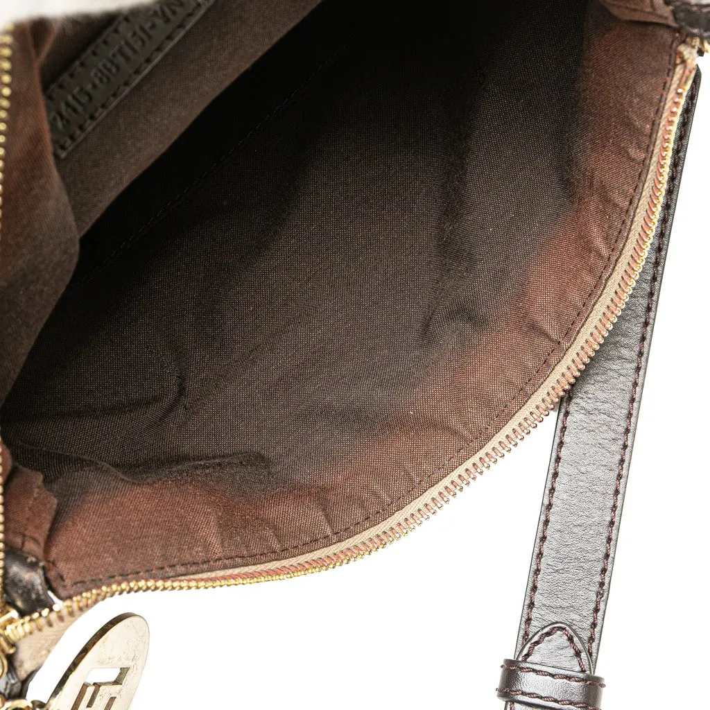 Fendi Zucchino Canvas Crossbody Brown Canvas Very good - Box View