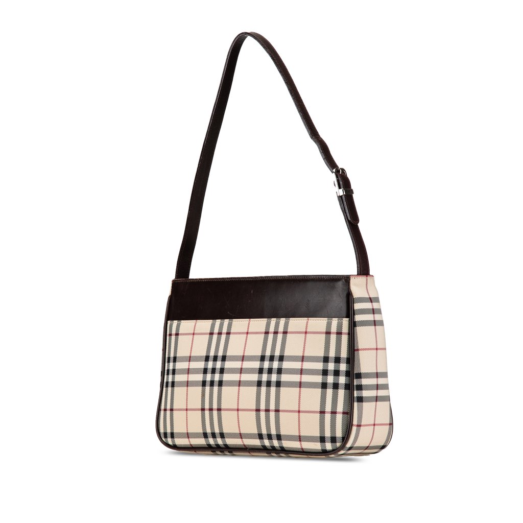 Burberry House Check Canvas Shoulder Bag - Back view