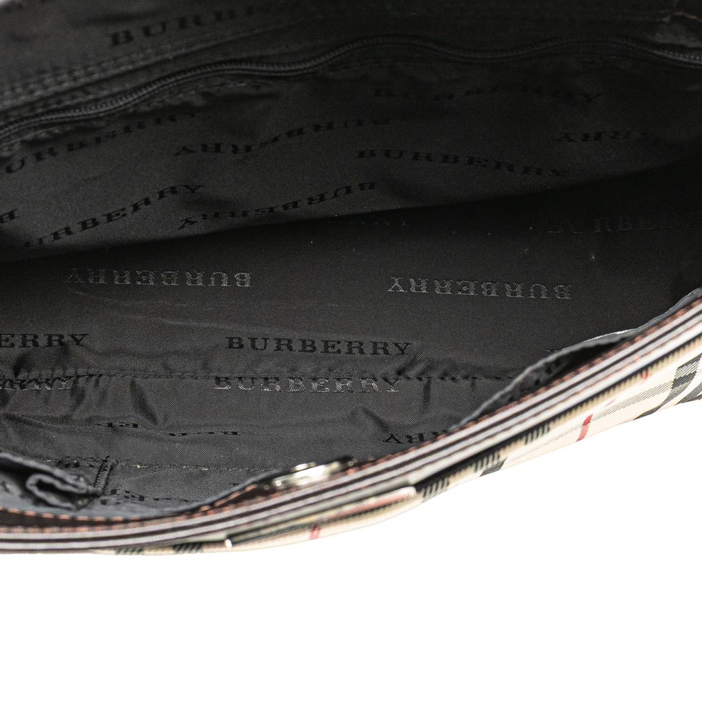 Burberry House Check Canvas Shoulder Bag - Side view