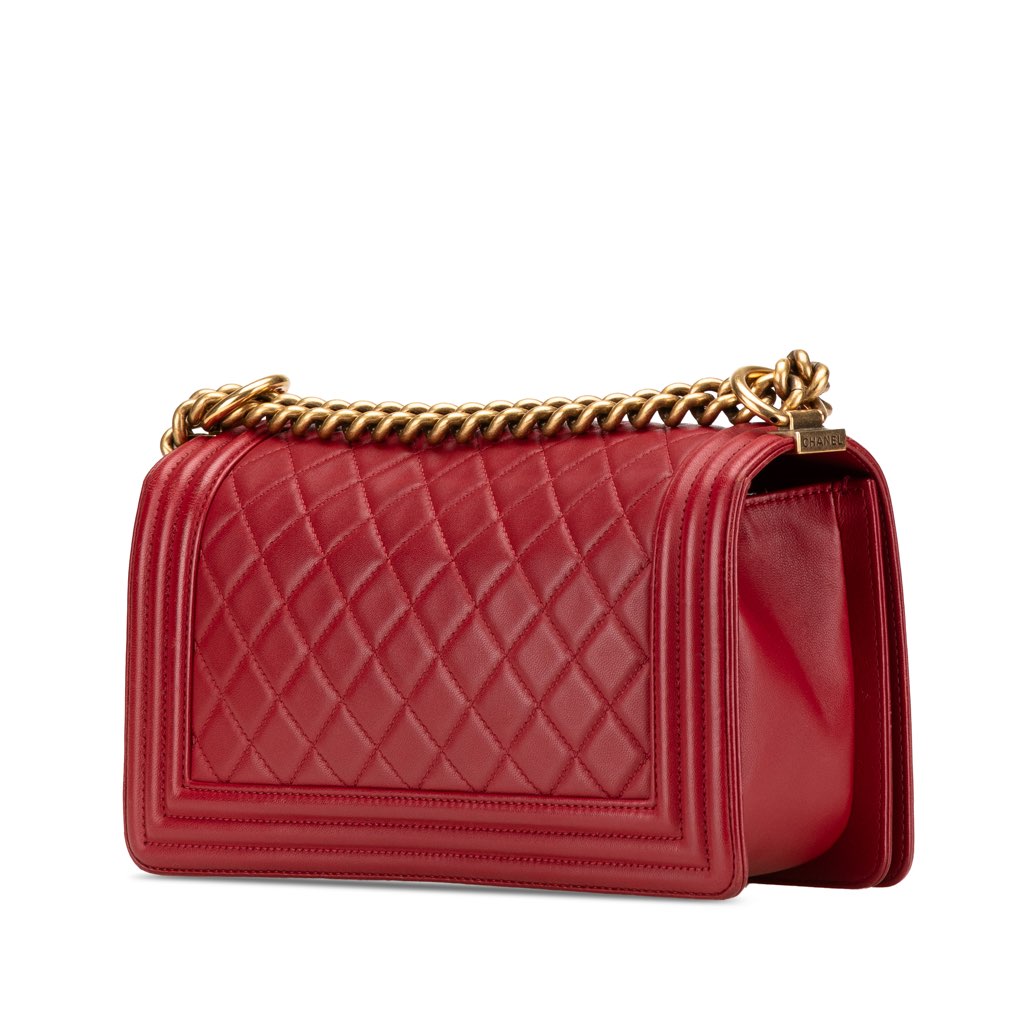 Chanel Old Medium Quilted Lambskin Boy Flap - Back view