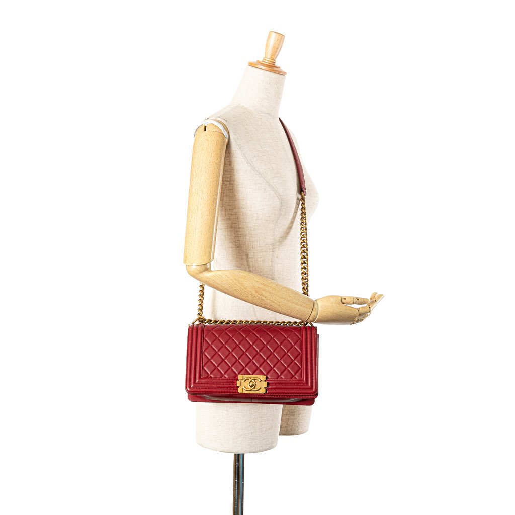 Chanel Old Medium Quilted Lambskin Boy Flap - Image 13