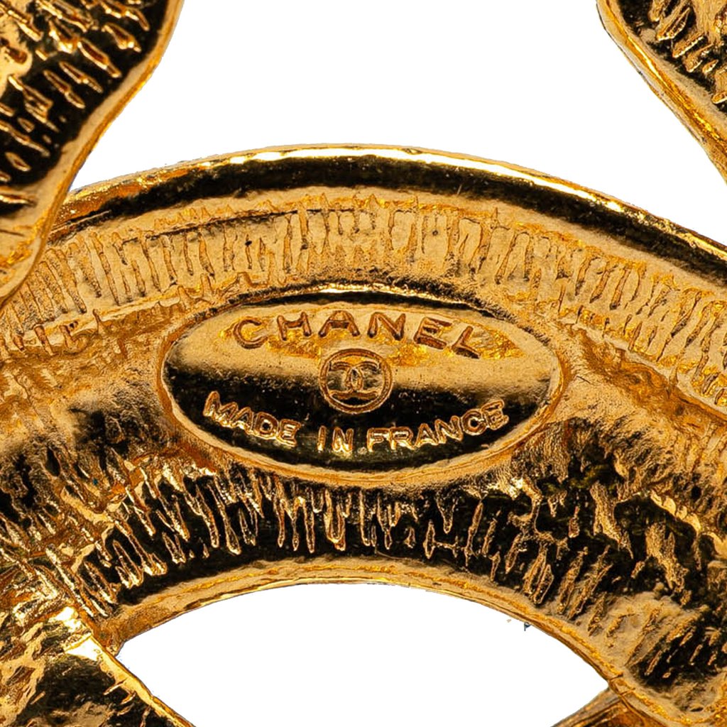 Chanel Gold Plated CC Quilted Pendant Necklace - 3