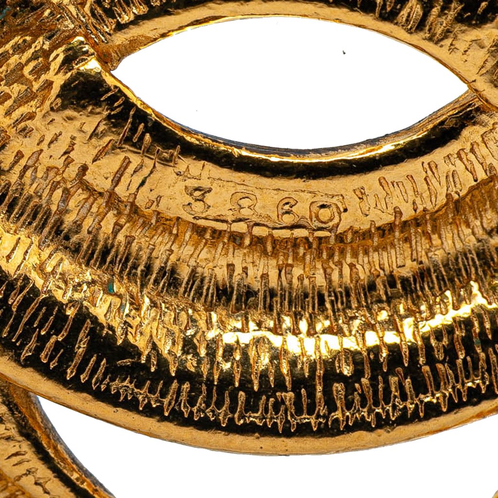 Chanel Gold Plated CC Quilted Pendant Necklace - 4