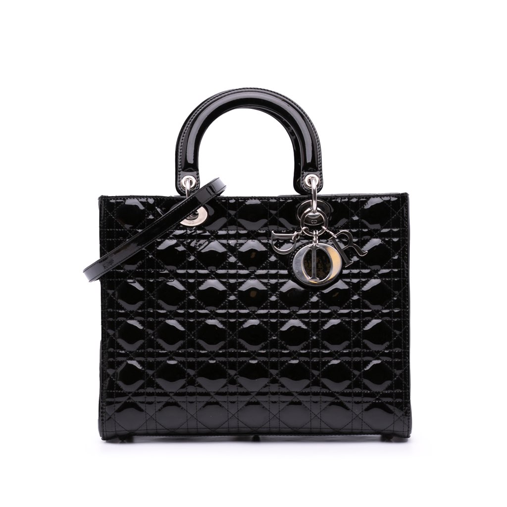 Dior Large Patent Cannage Lady Dior