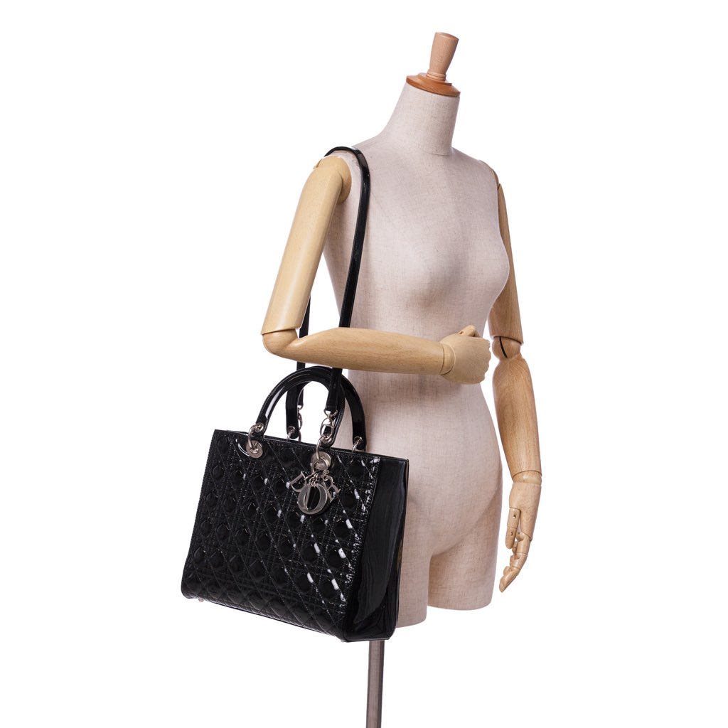Dior Large Patent Cannage Lady Dior - Image 13
