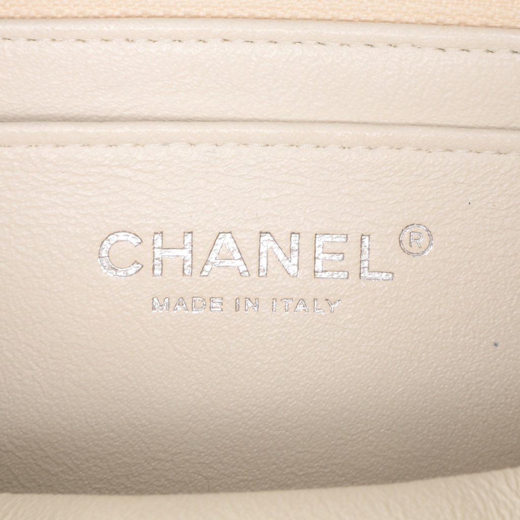 Chanel Mini Square Classic Crumpled Calfskin Single Flap - Side view