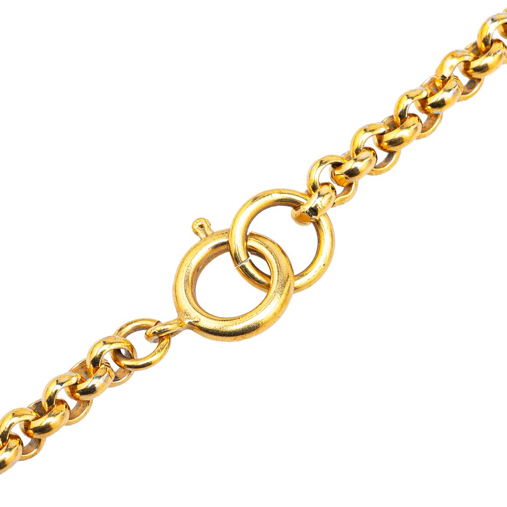 Chanel Gold Plated CC Heart Pendant Necklace - 3