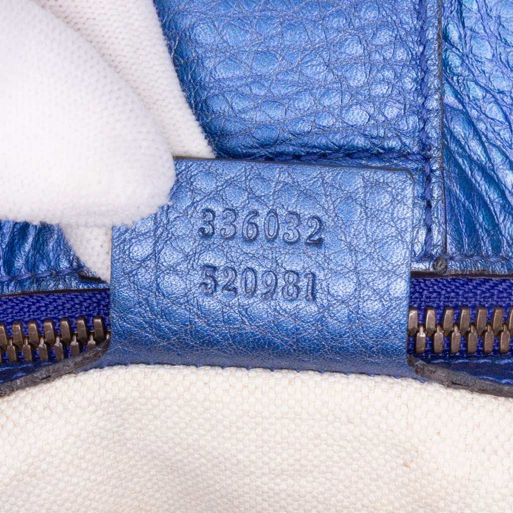 Gucci Small Metallic Calfskin Bamboo Shopper Satchel - Detail 1