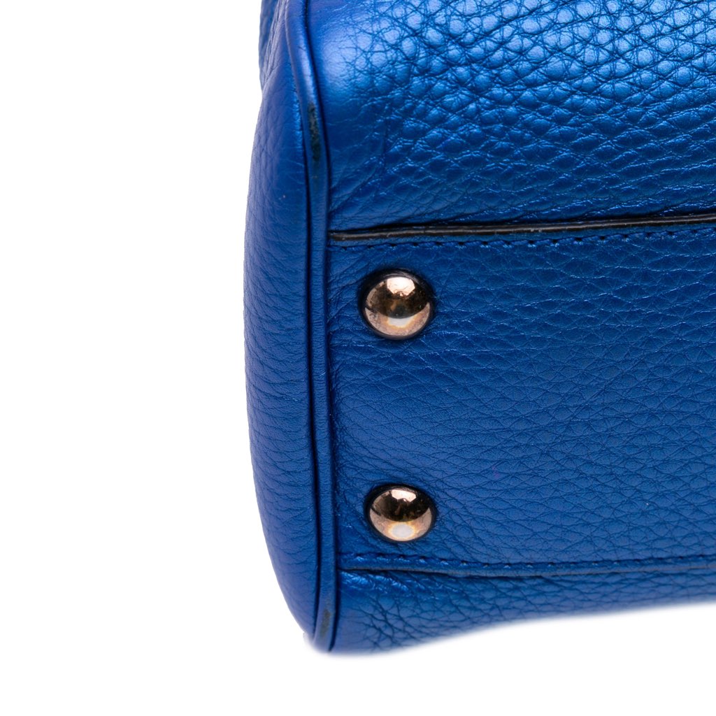 Gucci Small Metallic Calfskin Bamboo Shopper Satchel - Image 11