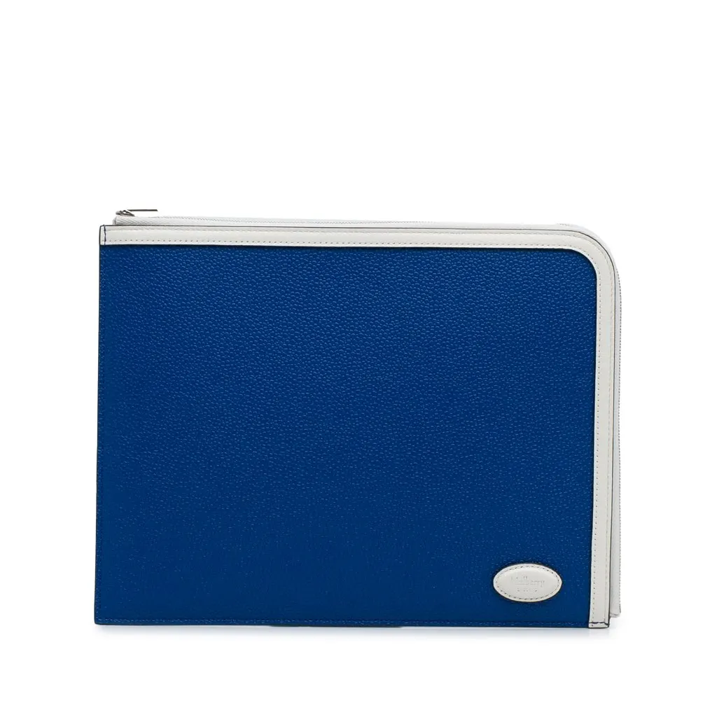 Mulberry X Richard Malone Zip Clutch Blue Leather Very good - Front View
