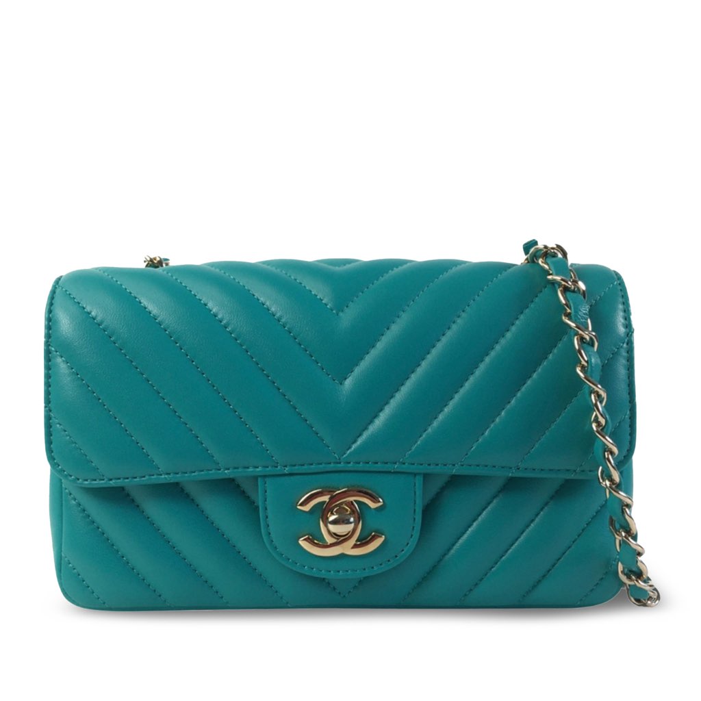 Chanel Mini Rectangular Chevron Lambskin Single Flap