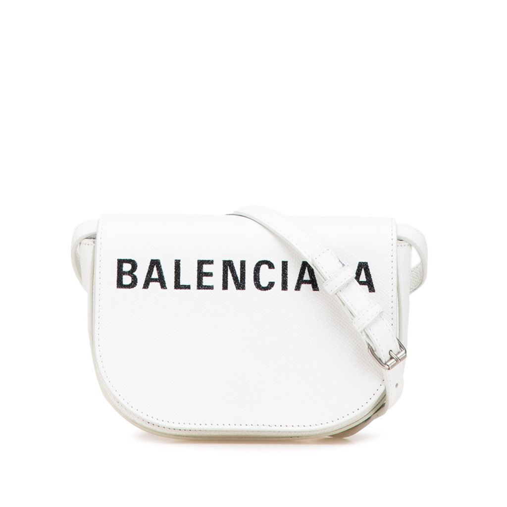 Balenciaga XS Grained Calfskin Logo Ville Day Crossbody