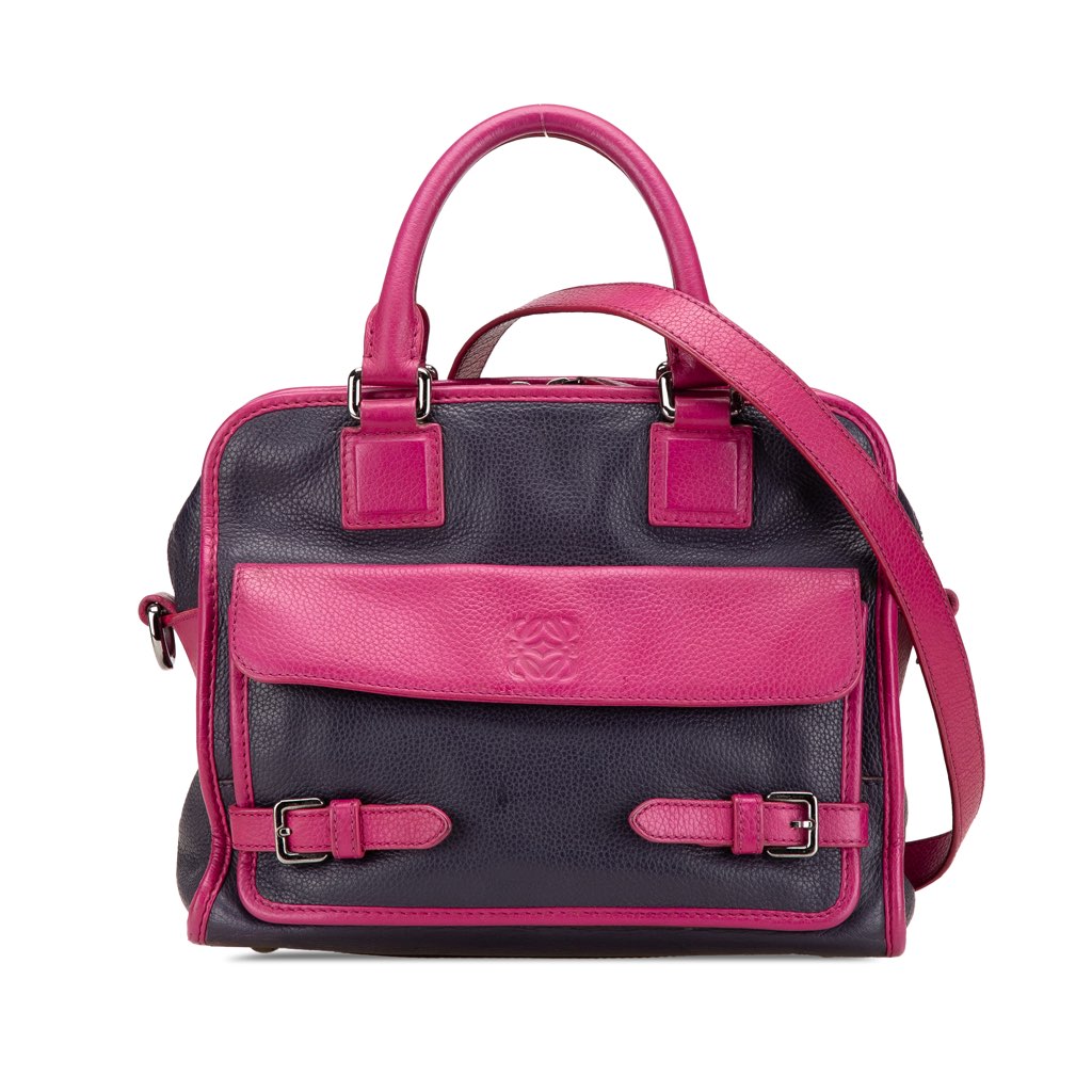 Loewe Grained Bicolor Calfskin Cruz Satchel
