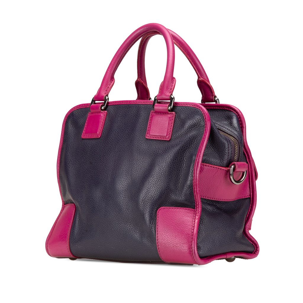Loewe Grained Bicolor Calfskin Cruz Satchel - Back view
