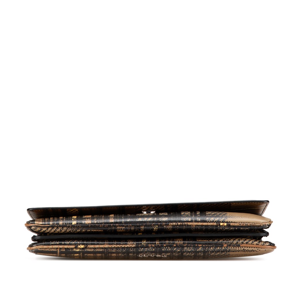 Prada Saffiano Tartan Print Top Handle Bag - 3