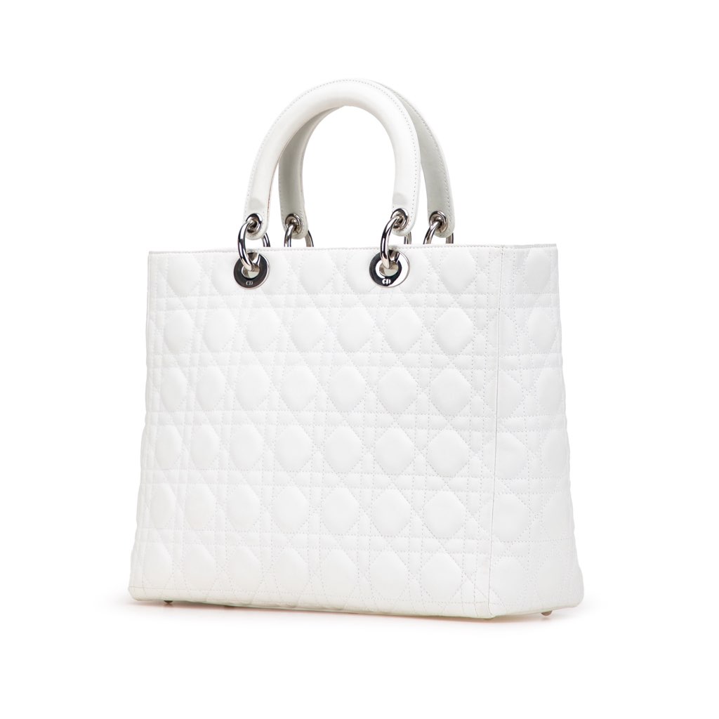 Dior Large Lambskin Cannage Lady Dior - Back view