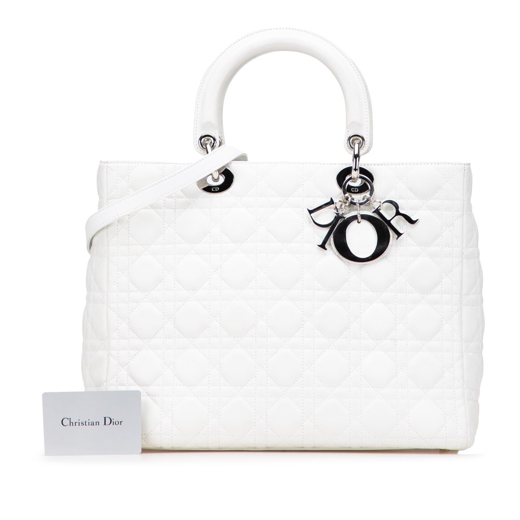 Dior Large Lambskin Cannage Lady Dior - Image 13