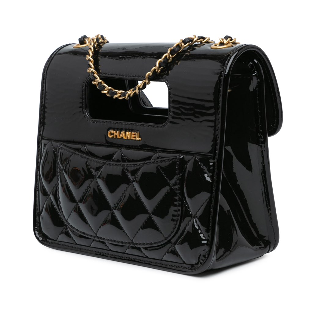 Chanel Mini Quilted Patent Graphic Catch Flap - 2
