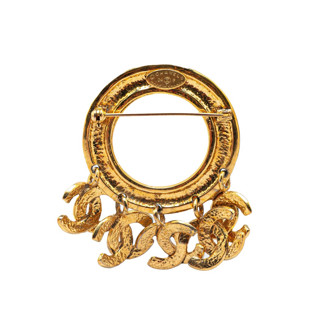 Chanel Gold Plated CC Hoop Brooch - 2