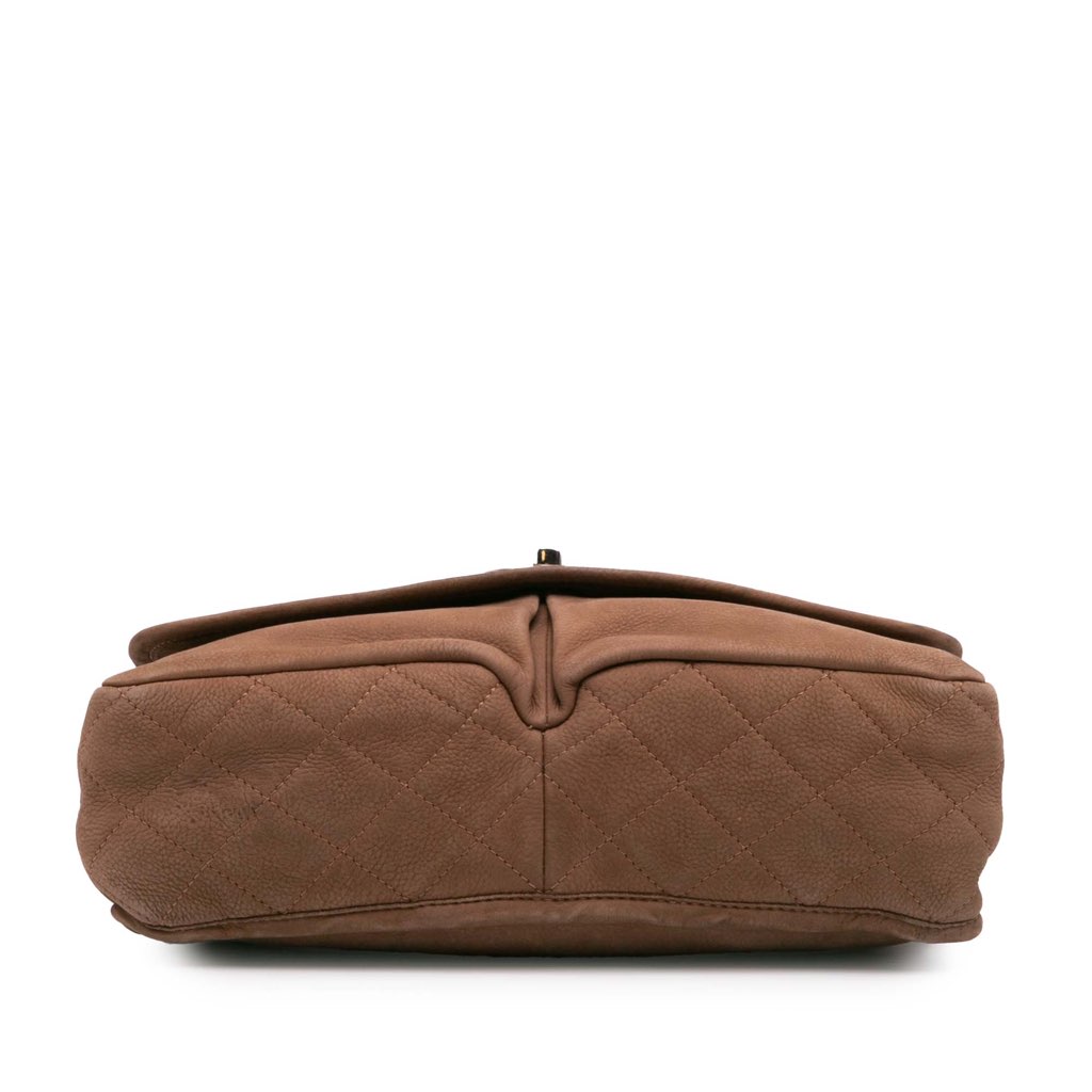 Chanel Large Quilted Nubuck Natural Beauty Split Pocket Flap - 4