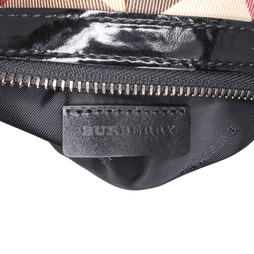 Burberry Supernova Check Coated Canvas Clutch - Side view