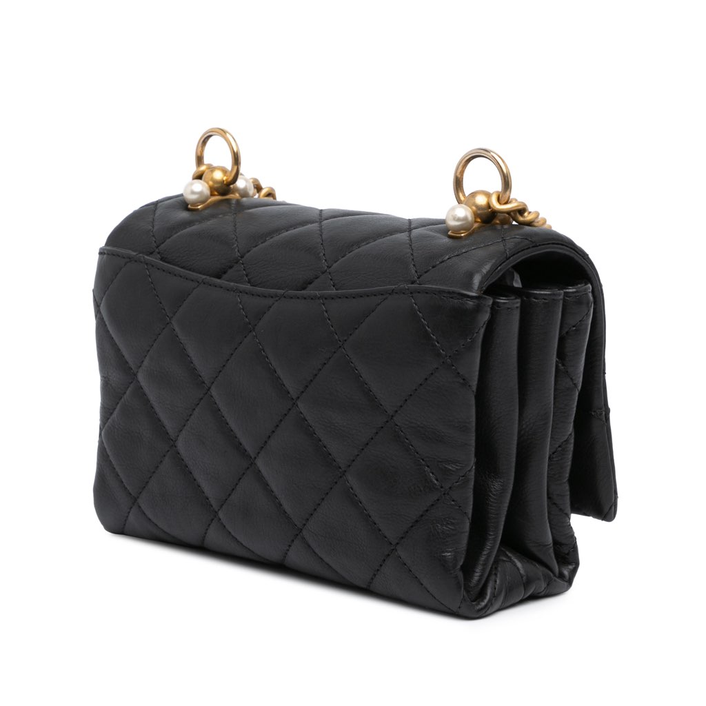 Chanel Mini Quilted Calfskin Pearl CC Accordion Flap - 2