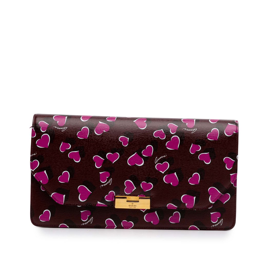 Gucci Leather Heartbeat Clutch