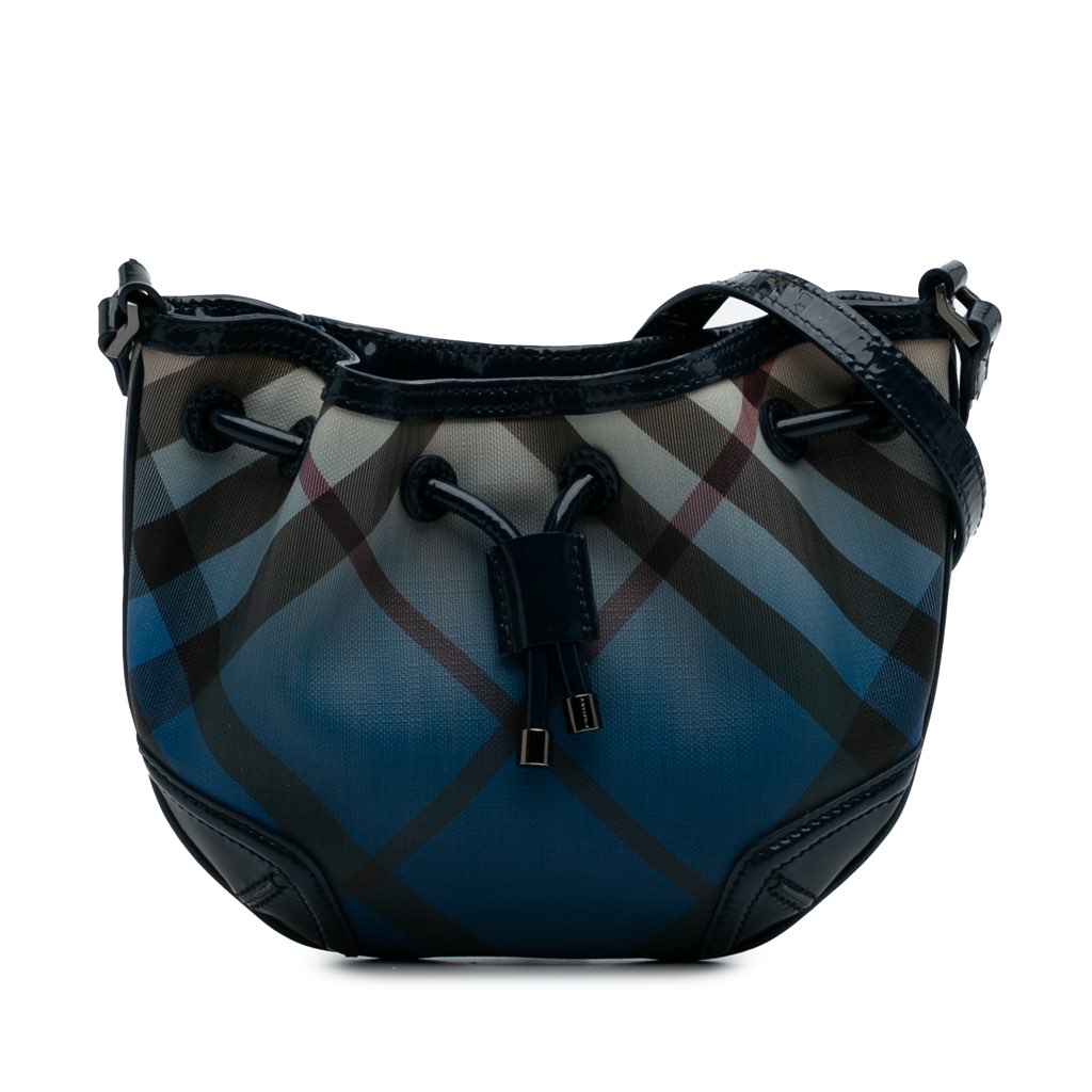 Burberry Supernova Check Coated Canvas Gradient Drawstring Crossbody