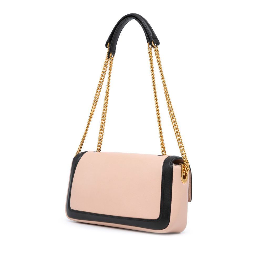 Fendi Bicolor Leather Chain Midi Baguette - 2