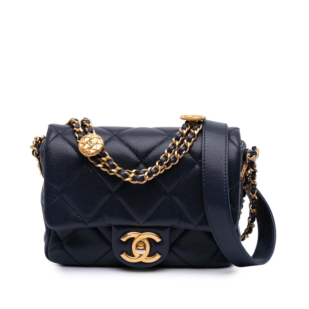 Chanel Mini Caviar Twist Your Buttons Flap