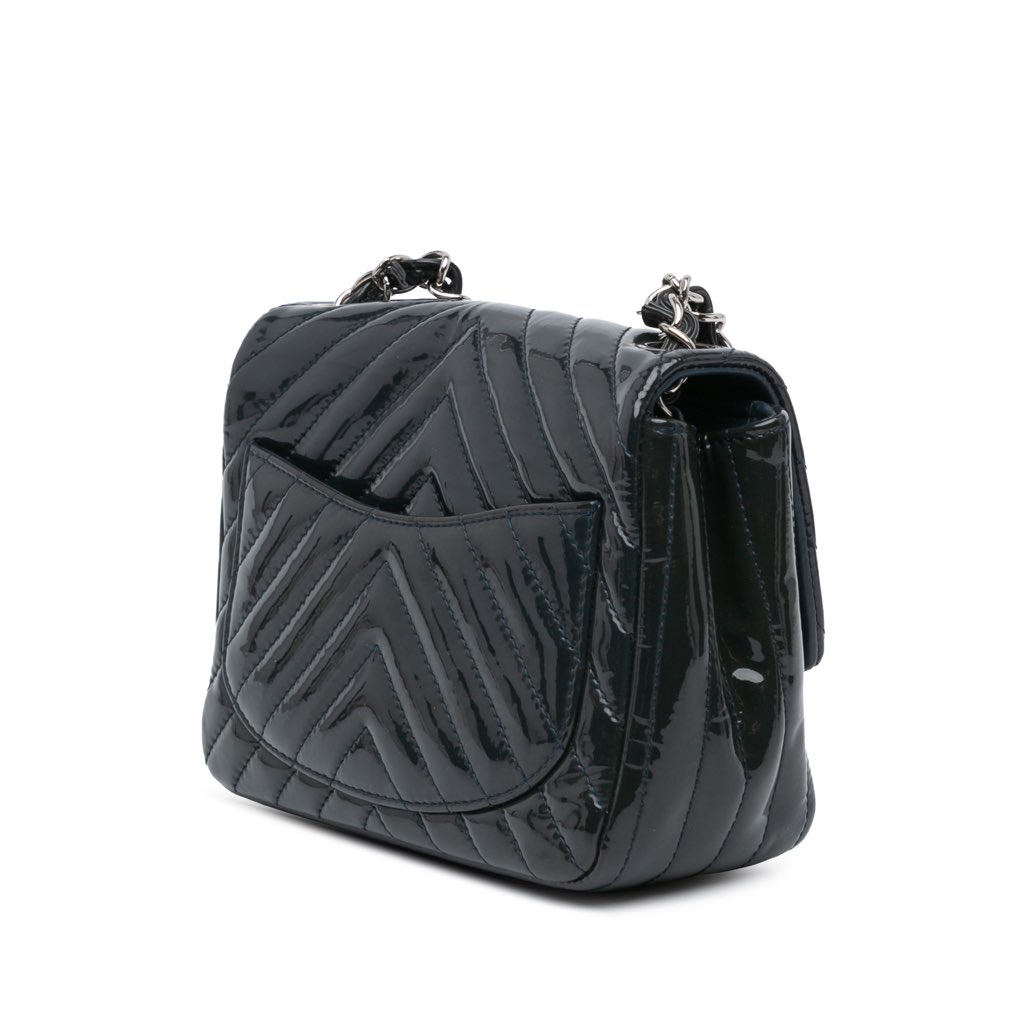 Chanel Mini Square Classic Chevron Patent Flap - 2
