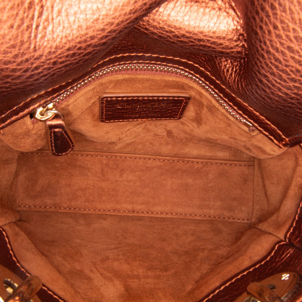 Dior Mini Metallic Calfskin Cannage Lady Dior - 5