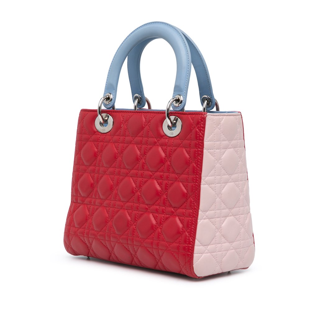 Dior Medium Tricolor Lambskin Cannage Lady Dior - 2