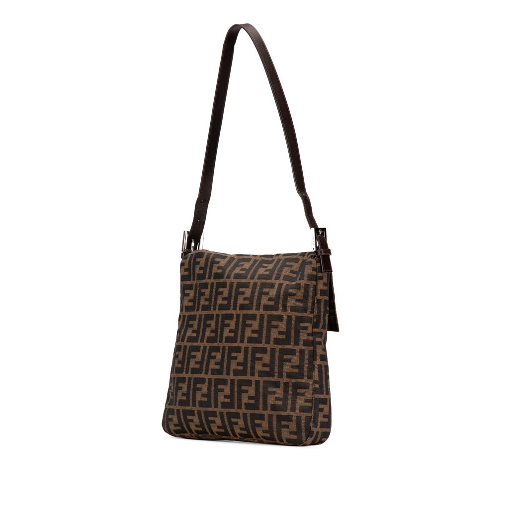 Fendi Zucca Canvas Shoulder Bag - Back view