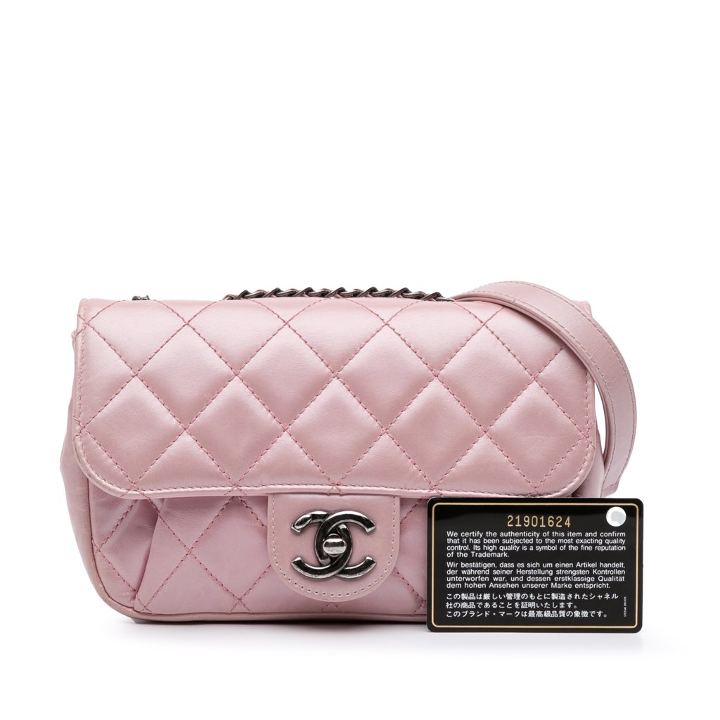Chanel Mini Quilted Metallic Calfskin Coco Pleats Chain Flap - Image 13