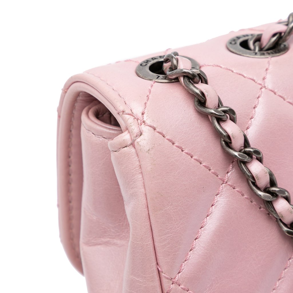 Chanel Mini Quilted Metallic Calfskin Coco Pleats Chain Flap - Image 10