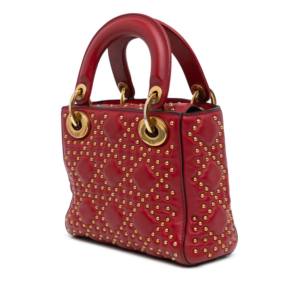 Dior Mini Lambskin Cannage Studded Supple Lady Dior - 2
