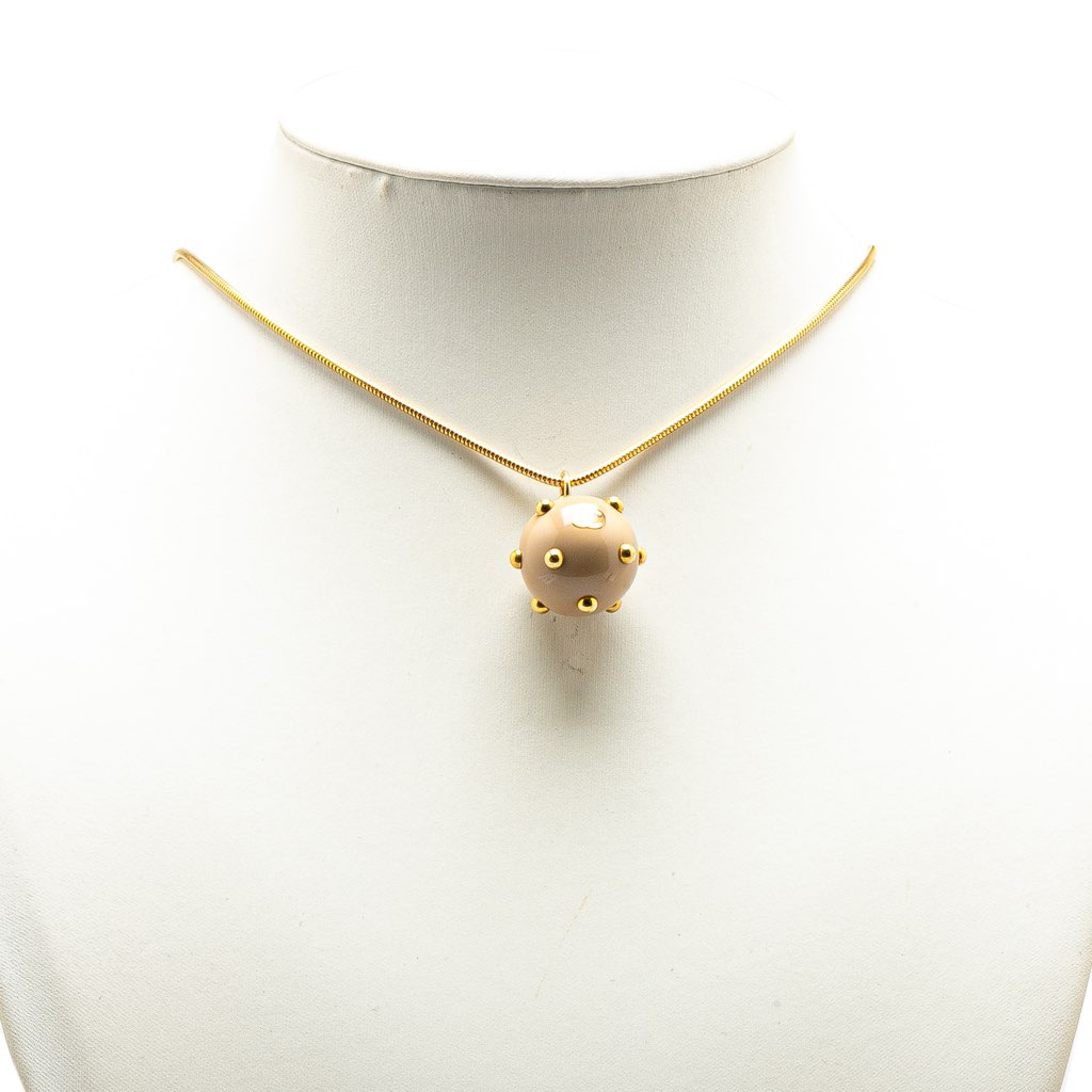 Chanel Gold Plated Resin Ball Pendant Necklace - Detail 1