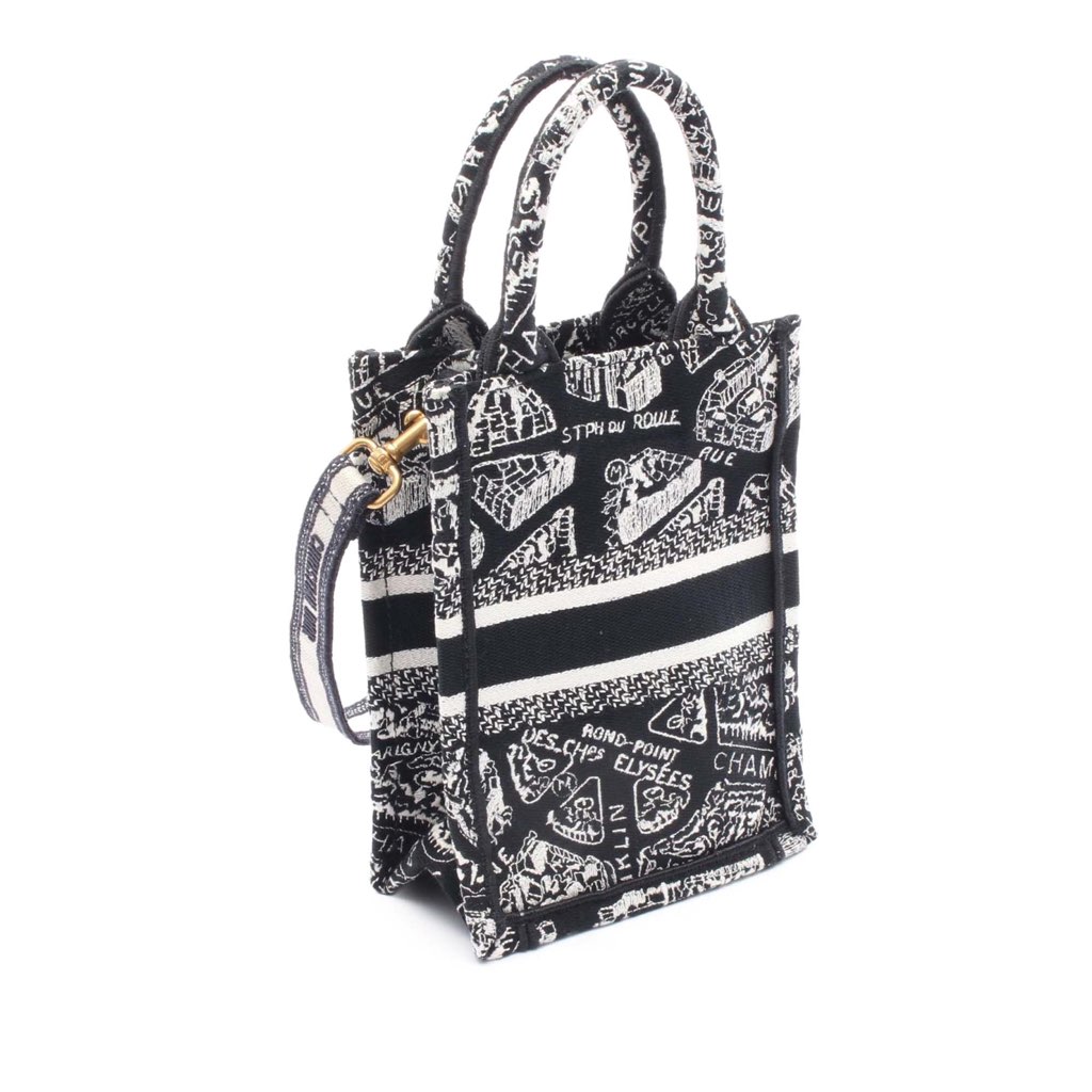 Dior Mini Plan de Paris Logo Embroidered Canvas Vertical Book Tote - 2