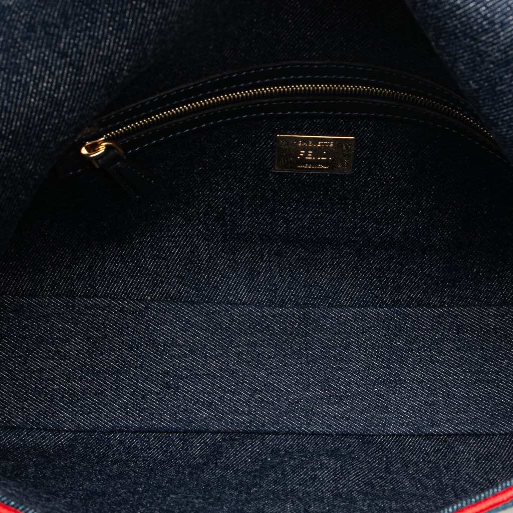 Fendi Large Denim Baguette Satchel - 4