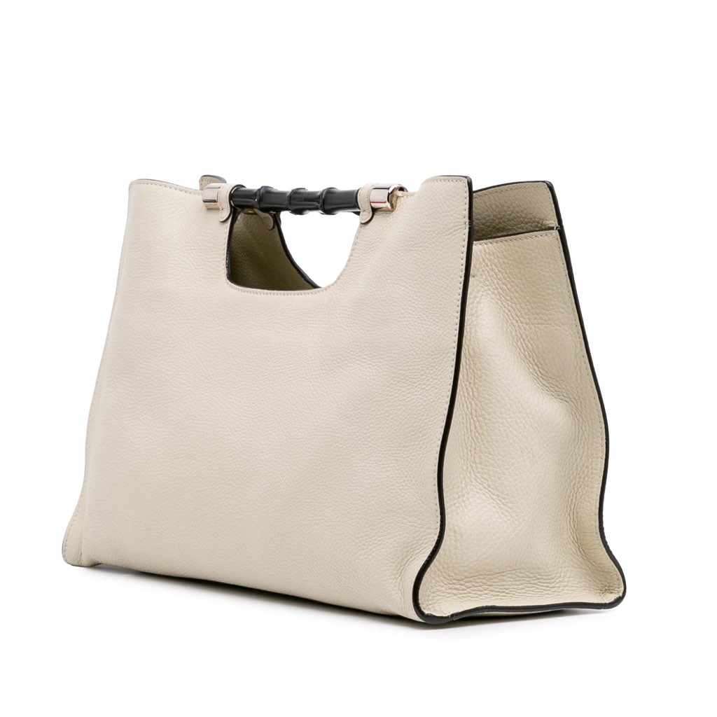 Gucci Medium Calfskin Bamboo Daily Shopper Satchel - Back view