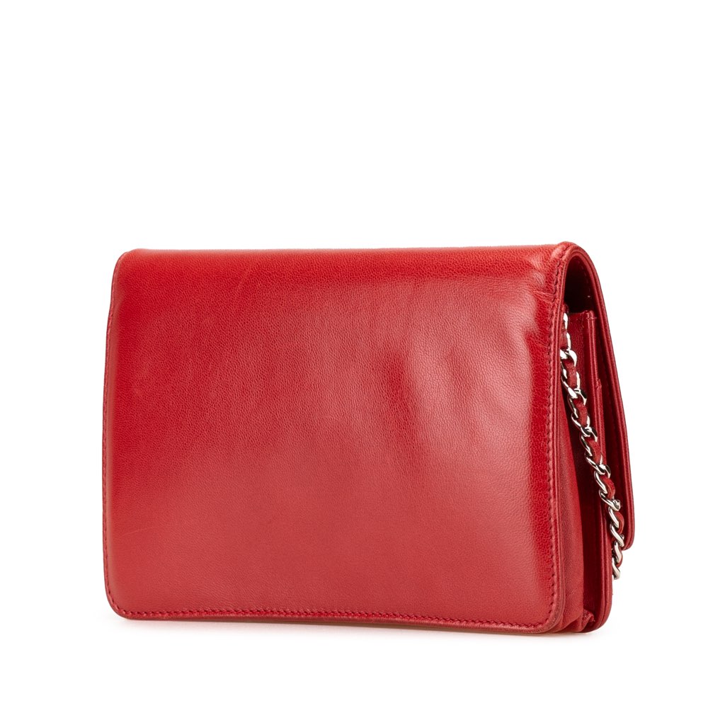 Chanel CC Calfskin Wallet On Chain - Back view