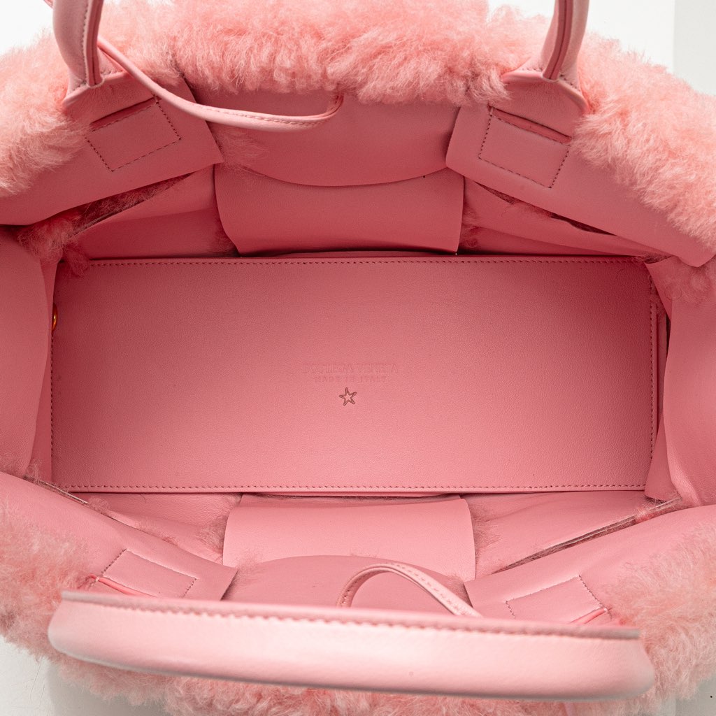 Bottega Veneta Small Shearling Intrecciato Arco Tote - 4