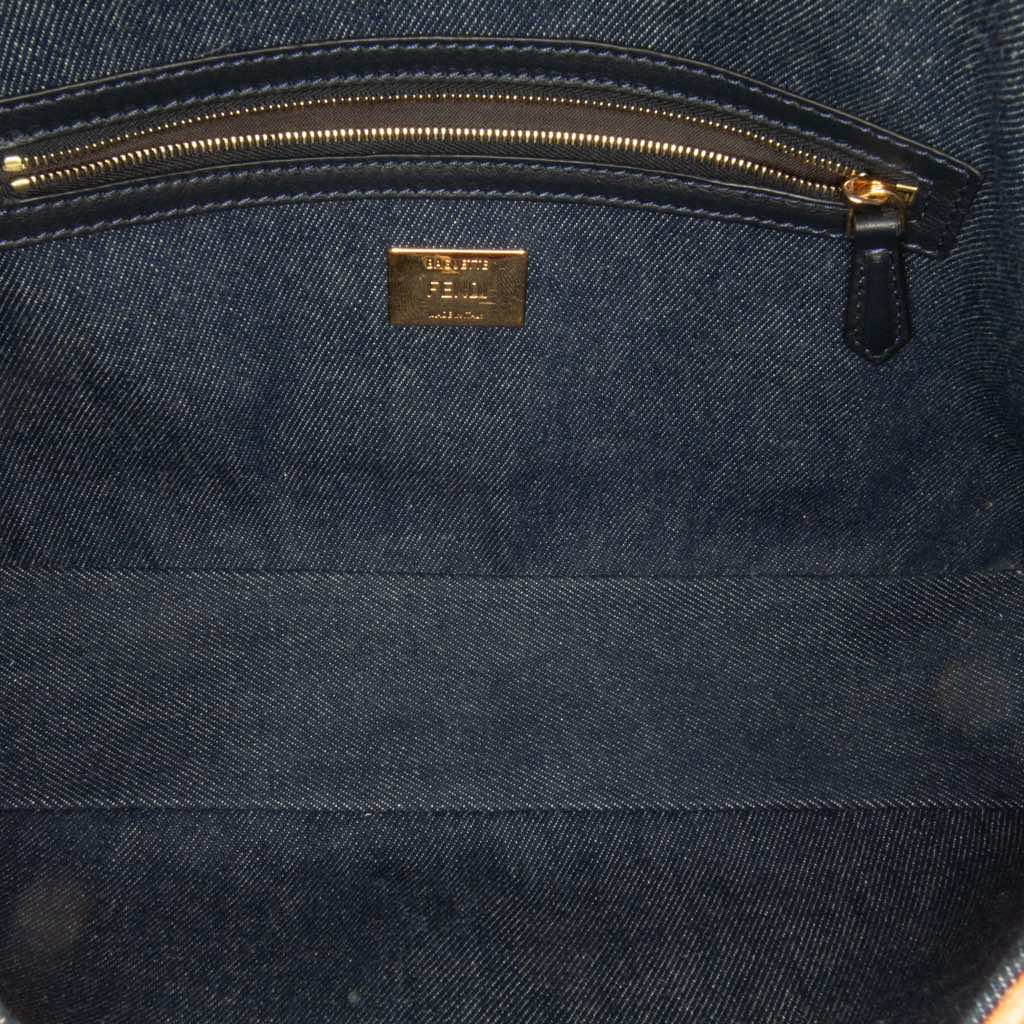 Fendi Large Denim Baguette Satchel - 5