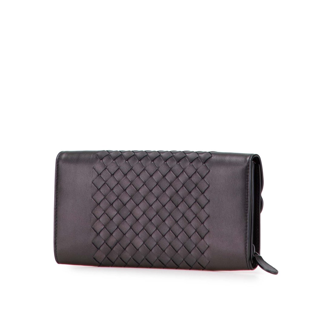 Bottega Veneta Nappa Intrecciato Grommet Scalloped Edge Long Wallet - Back view
