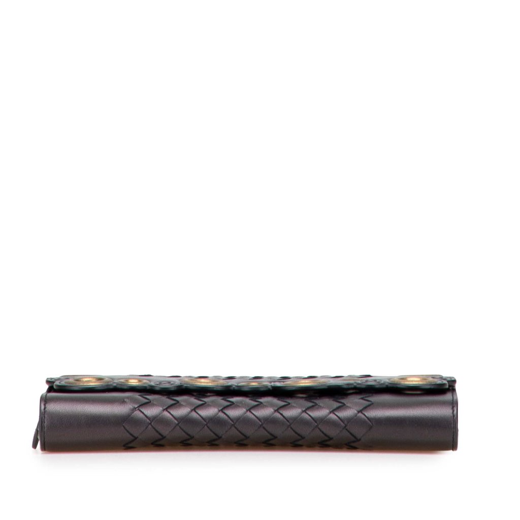 Bottega Veneta Nappa Intrecciato Grommet Scalloped Edge Long Wallet - Image 6