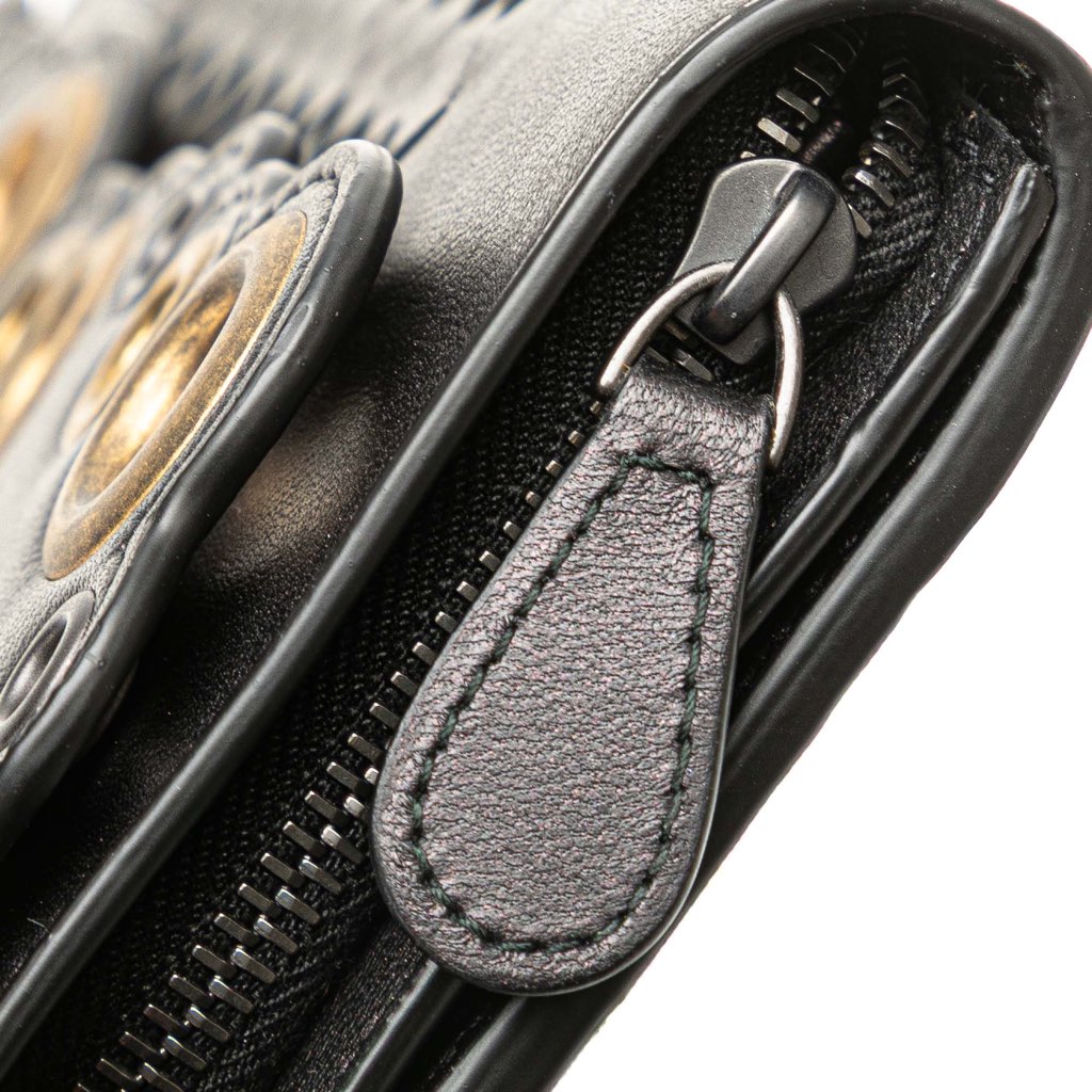 Bottega Veneta Nappa Intrecciato Grommet Scalloped Edge Long Wallet - Image 11