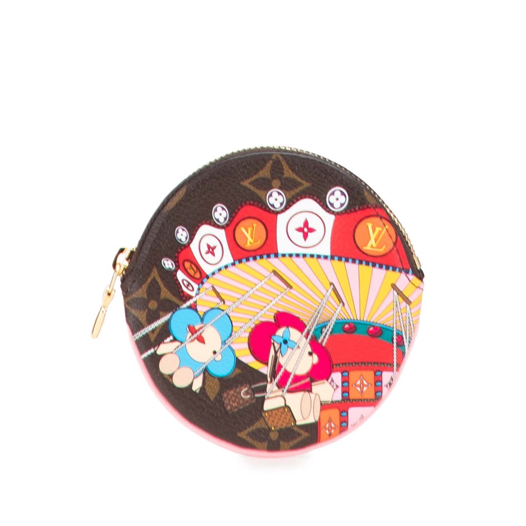 Louis Vuitton Monogram Vivienne Christmas Animation Swing Ride Round Coin Purse